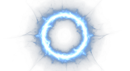 Electric blue ring with radiant energy on transparent background – Best for graphic design, web banners, social media posts, marketing, presentations, and creative projects