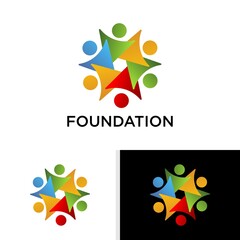 Modern creative community logo. community logo template. geometric nonprofit logo template. modern and minimalist organization logo template