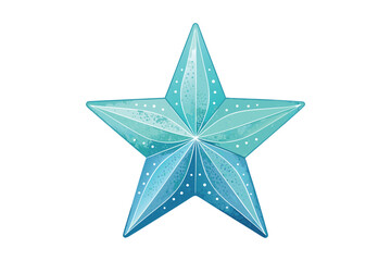 Vibrant blue star with white dots on clean white background