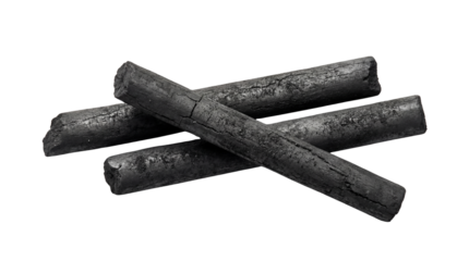 Natural Charcoal Sticks for Grilling and Art isolated PNG with Transparent Background