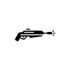 Futuristic rifle icon logo flat vector design