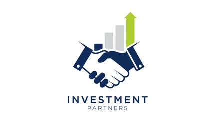 Investment Partners Logo with Handshake and Growth Chart.
