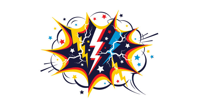 Vibrant Grateful Dead Stealie Symbol with Stars and Lightning Bolt.