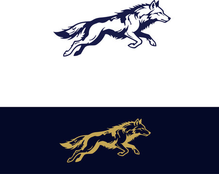 Minimalist wild wolf predator emblem for outdoor, tactical, or team identity