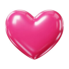 Pink heart icon isolated on transparent background