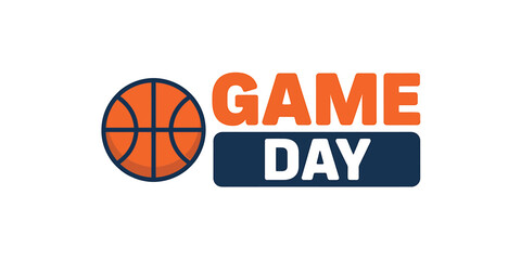 Vibrant Basketball Game Day Graphic with Orange Ball