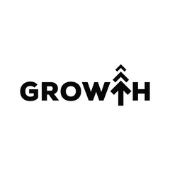 Fototapeta premium growth logo design, creative text growth graphic symbol icon