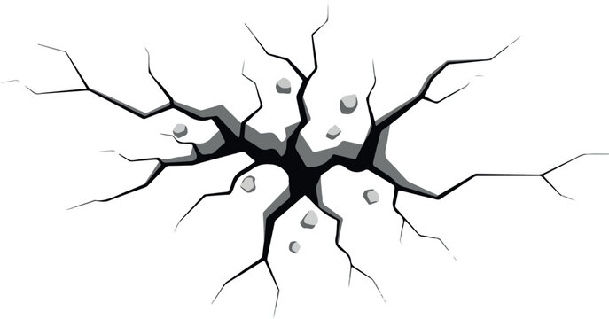 Cracked Surface Illustration of a damaged wall or floor with fissures and debris