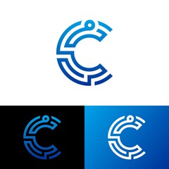 Technology Letter C Logo Abstract Whimsical Monogram
Design Illustration