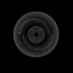 Spiral sound wave rhythm line dynamic abstract. Circular spiral sound wave rhythm from lines. Vector