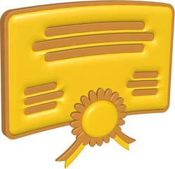 Certificate With Golden Seal and Ribbon