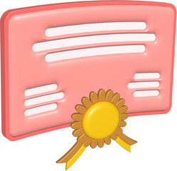 Certificate With Golden Seal and Ribbon