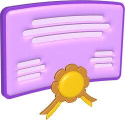 Certificate With Golden Seal and Ribbon