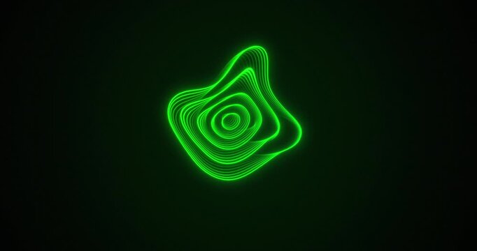 Abstract red glowing contour lines flowing organically on dark background. Ideal for technology presentations, eco designs and digital interfaces.