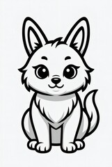 Obraz premium Cute Minimal Puppy Mascot Logo – Black and White Vector Style