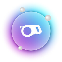 White Retractable cord leash with carabiner icon isolated on white background. Pet dog lead. Animal accessory for outdoors walk. Blue and purple gradient circle background. Vector