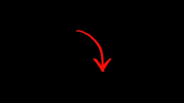 Direct your viewers exactly where they need to look with this bold and fluid hand-drawn red curved arrow.
