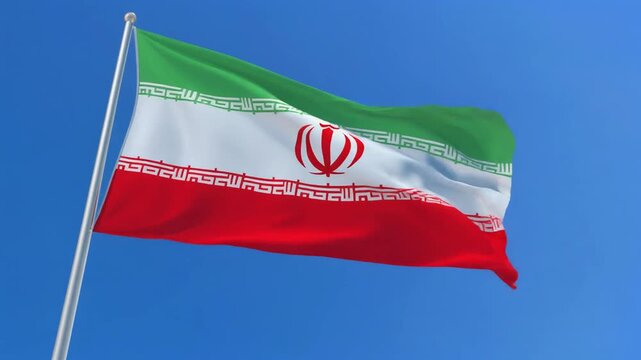 The Flag of Iran Waving Against a Clear Blue Sky Symbolizing National Sovereignty