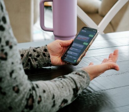 Woman Receives Suspicious SMS Text Message Stating Past Due State Toll Road Fees Looks Like Common Cyber Scam Focused on Urgent Legal Action Concept