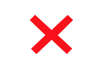 Obraz premium Red cross mark symbol representing cancellation, error, stop, delete, incorrect, and deny action on transparent background
