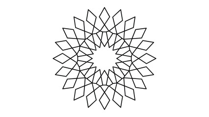 Obraz premium Intricate geometric star pattern isolated on white background, Vector