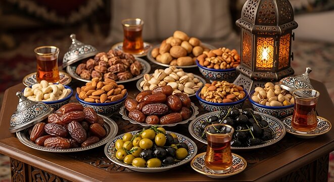 Elegant middle eastern feast with traditional delights