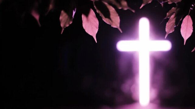 Ash Wednesday's Luminous Cross A Symbol of Hope and Reflection Amidst Nature's Embrace