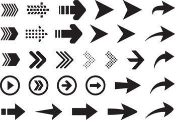 Modern Arrow Icons Set &ndash; Vector Directional Arrows for UI, Web, Infographics, Navigation, Buttons, Design
