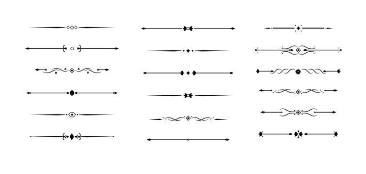 Vintage decorative lines. text dividers. Line border separators Vintage dividers. Vector