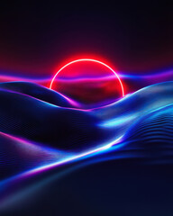 Futuristic Instagram template with holographic gradients and sleek typography. Modern and tech-driven design