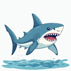 Obraz premium Evil Shark Cartoon Design Very Cool