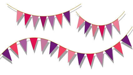 Obraz premium Festive celebration banners in pink and purple tones, perfect for parties and events