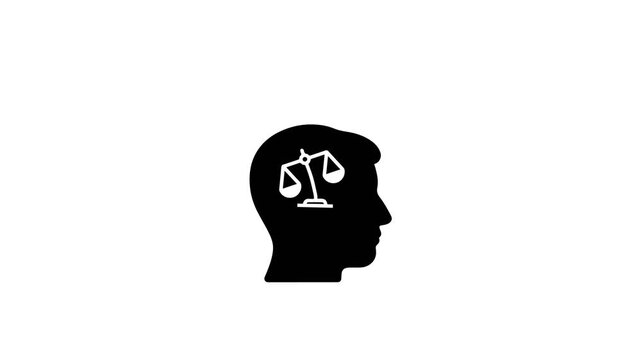 Brain Icon with Balance Scale