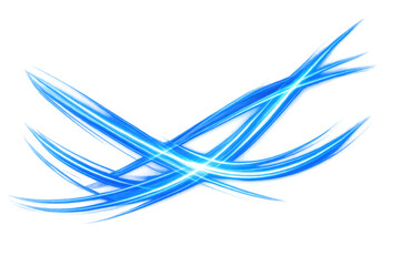Blue glowing light trails illustrating fast speed, energetic motion, abstract energy flow, and modern digital technology concept