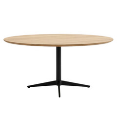 Modern round wooden table isolated on transparent background isolated on transparent background