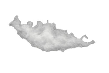 White smoke or steam exploding, swirling, or puffing on transparent background, adding abstract atmospheric mist effect
