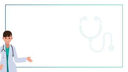 Grafika wektorowa - tło opieka zdrowotna, sylwetka lekarza © polanski.portfolio