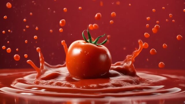 Smooth flowing pouring ketchup texture captured in macro food shot with rich red color and glossy finish for culinary advertising Video 4K UHD 60fps
