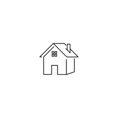 Fototapeta premium Single line house icon flat vector design.