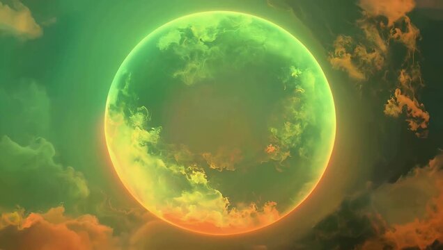 Ultra HD 4K smooth gradient background blending soft green warm orange hues designed as seamless loop motion graphics presentations modern abstract 