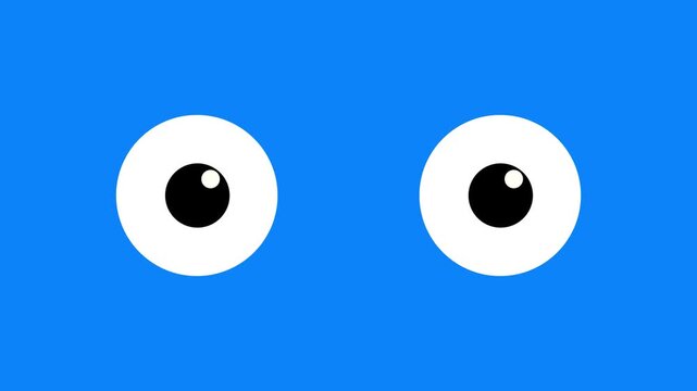 Googly cartoon eyes animation element. Funny blinking eyes for character design and motion graphics. Animated eye loop asset for UI, video, and playful visual content. Cartoon eyes, blinking eye