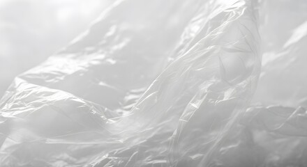 Obraz premium Close-up of translucent plastic, abstract shapes, soft lighting, environmental message