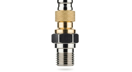 High-Pressure Connector Close-up: a meticulous close-up of a high-pressure connector, a symbol of precision engineering and mechanical ingenuity.