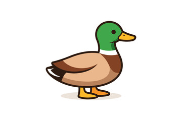 Obraz premium Colorful cartoon mallard duck illustration with detailed features