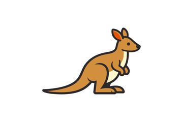 Fototapeta premium Colorful cartoon kangaroo illustration on white background