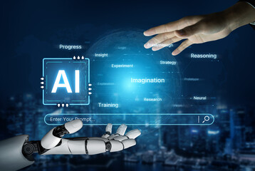 A generative AI assistant visualizes its creative and cognitive processes. The system uses reasoning, imagination, and research to develop strategies and new insights from prompts. Fermion