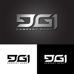 initial letter DGI monogram logo modern