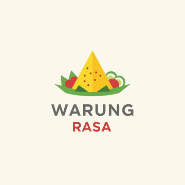 Warung Rasa Logo with Yellow Triangle Food.