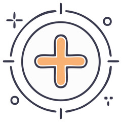 Obraz premium Crosshair with Plus Icon Illustration