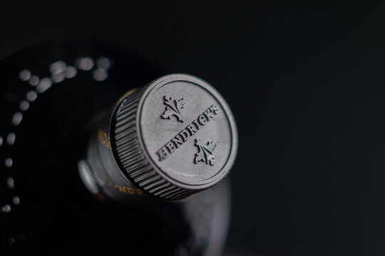 LONDON, UK - 23 JANUARY 2025 The popular Hendrick's Gin is a gin brand produced at the Girvan Distillery in Scotland and introduced in 1999